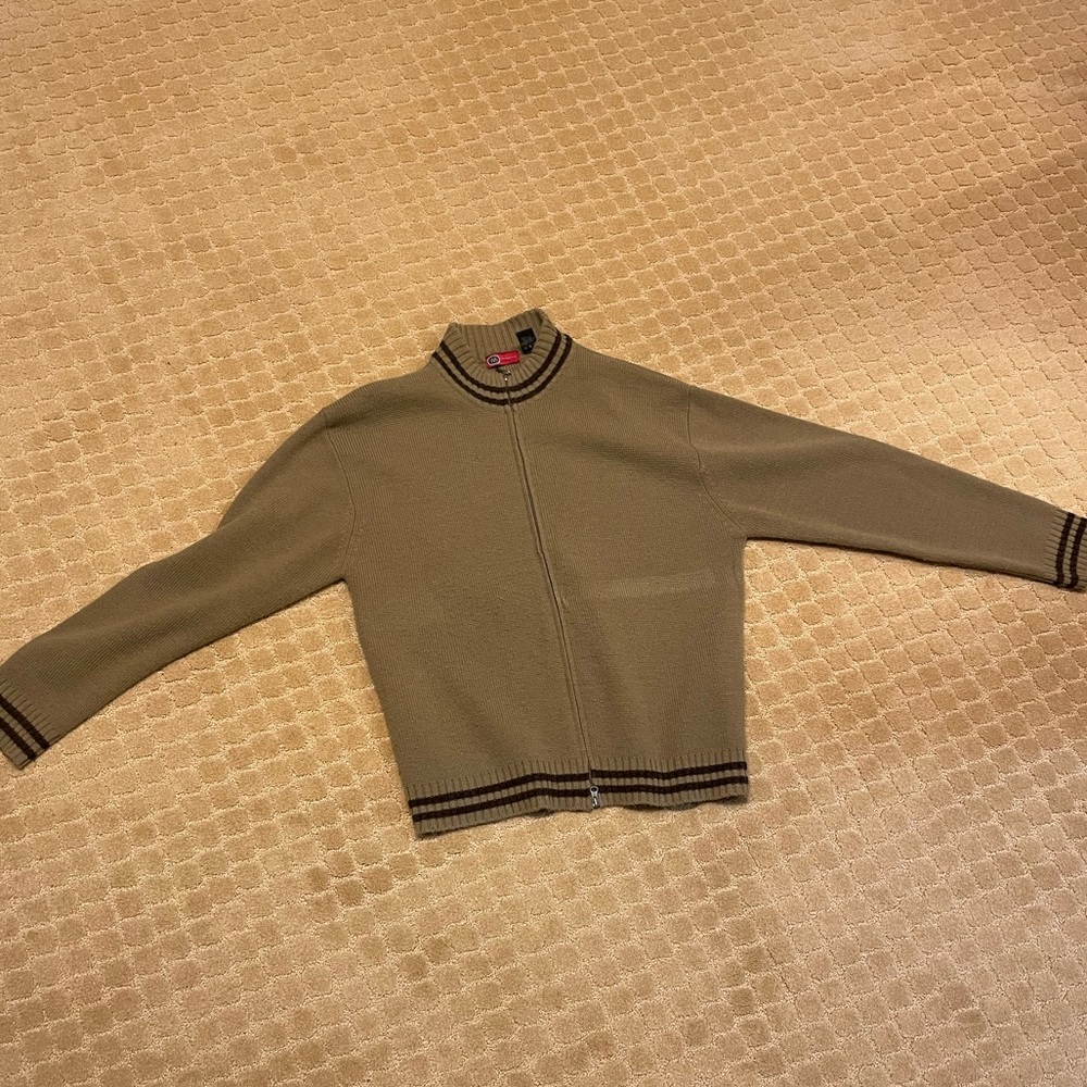 Brown Zip Up Sweater